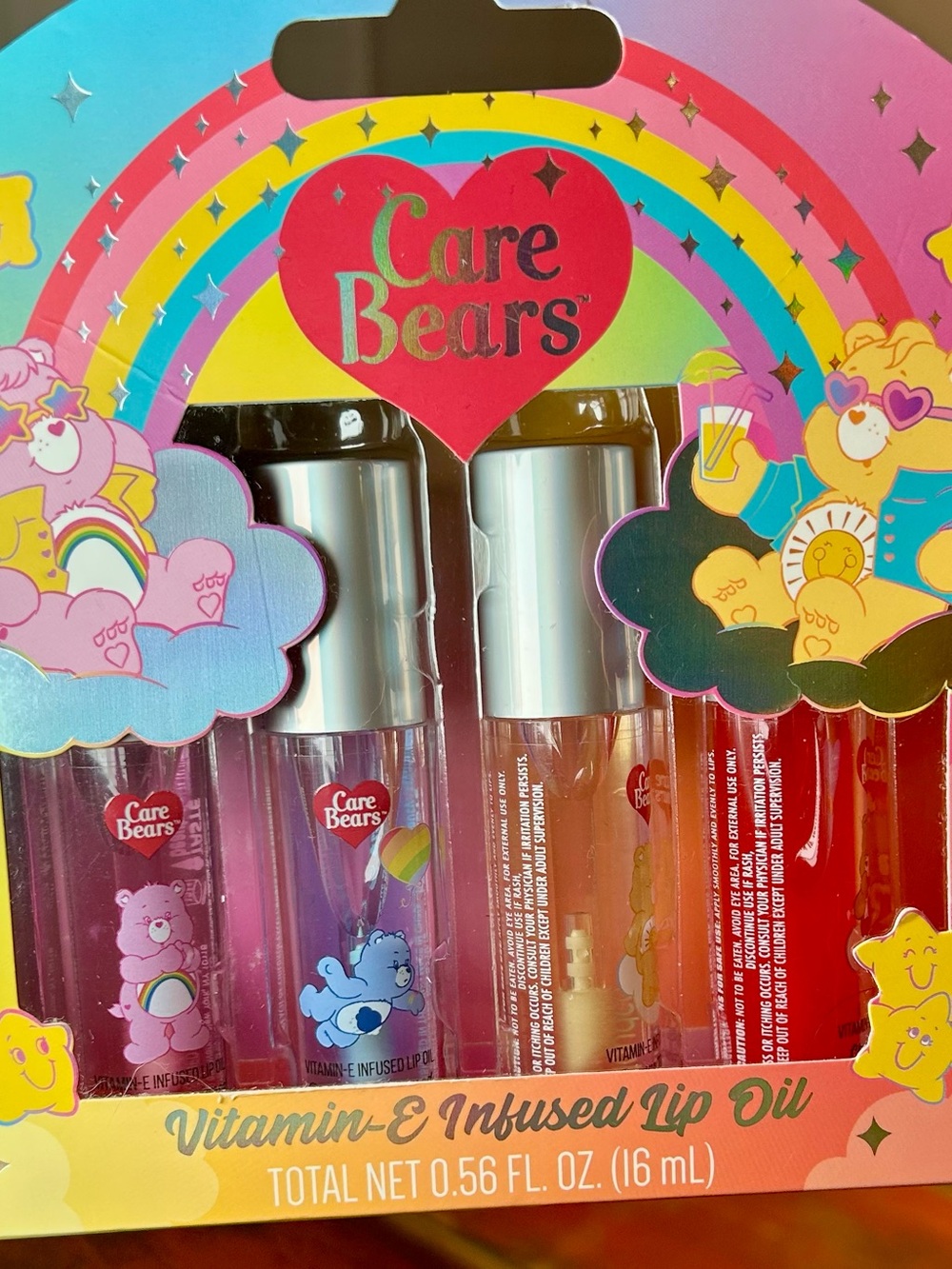 Care Bears Vitamin E Infused Lip Oil Set 4 Pack Taste Beauty NEW - Picture 8 of 9